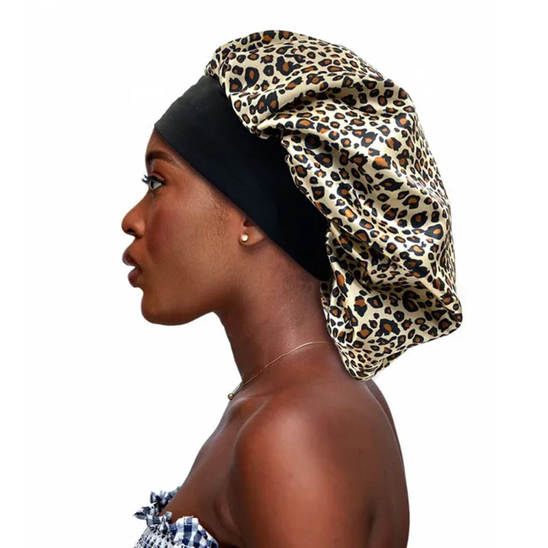 Large Satin Bonnet,Silk Bonnet Hair Wrap for Sleeping, Sleep Cap with Elastic Soft Band, Big Bonnets for Women Hair Care