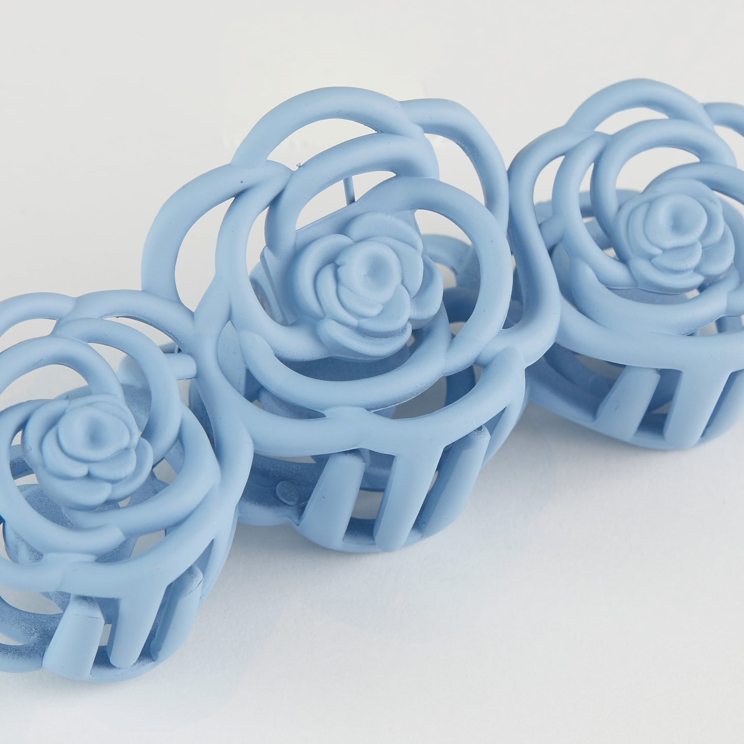 Large Rose Claw Hair Clip for Women & Girls | for All Hair Types Banana Barrette | French Butterfly Hair Clip | Light Blue, 1PC