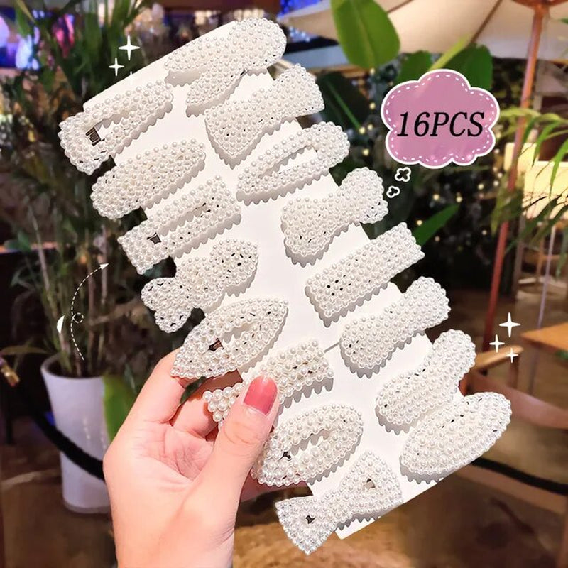 1Set Handmade Pearls Hairpins for Women Female Fashion Geometric Love Barrettes Girls Sweet Hair Clips Pin Hair Accessories