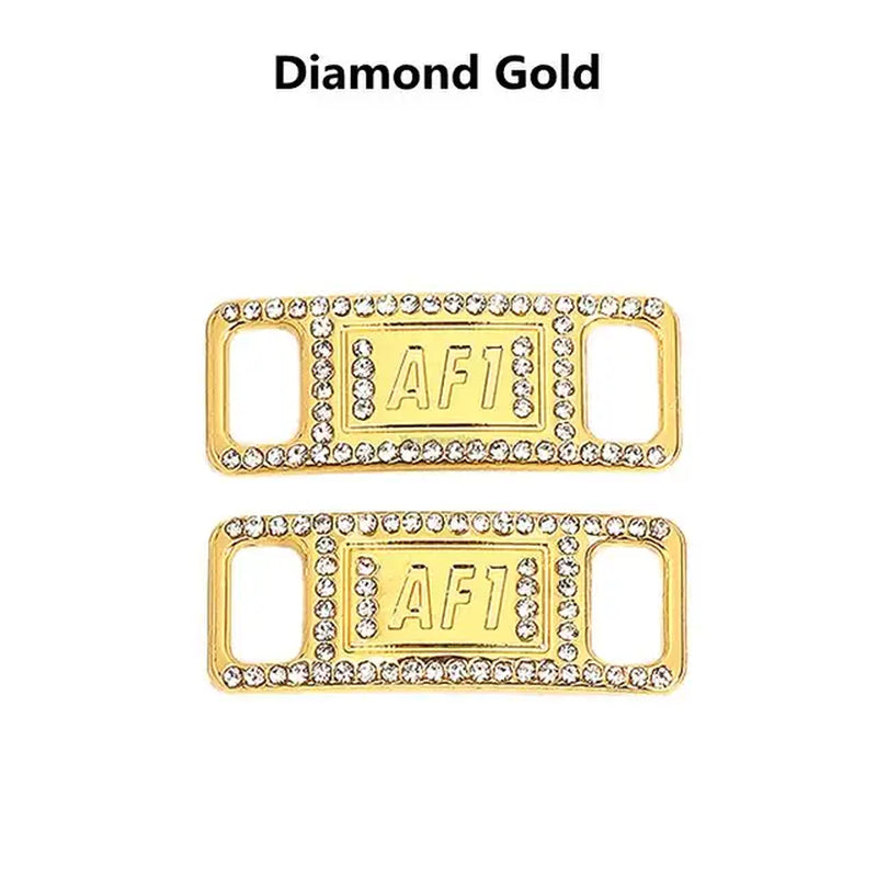 New Combination AF1 Diamond Shoe Charms Sneaker Laces Buckle Quality Metal Shoelaces Decorations Air Force 1 Shoes Accessories