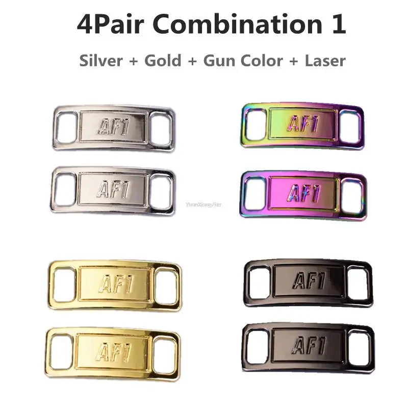 New Combination AF1 Diamond Shoe Charms Sneaker Laces Buckle Quality Metal Shoelaces Decorations Air Force 1 Shoes Accessories