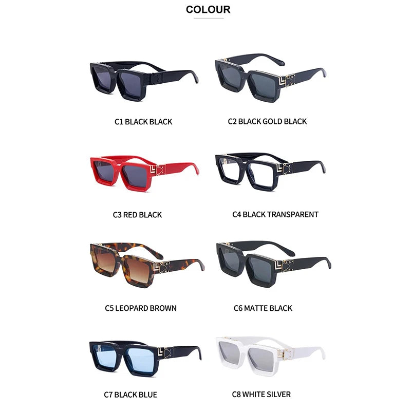 Small Rectangle Sunglasses Women Luxury Brand Men Shades Retro Square Black Sun Glasses Eyewear Trend Punk Eyeglasses for Male