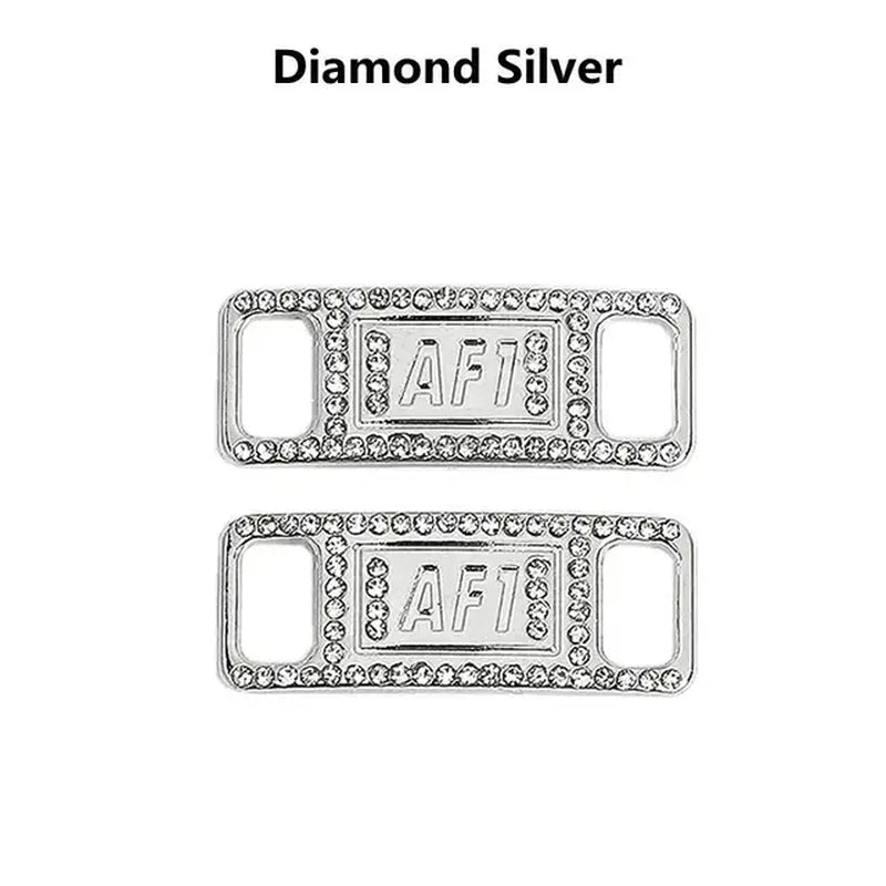 New Combination AF1 Diamond Shoe Charms Sneaker Laces Buckle Quality Metal Shoelaces Decorations Air Force 1 Shoes Accessories