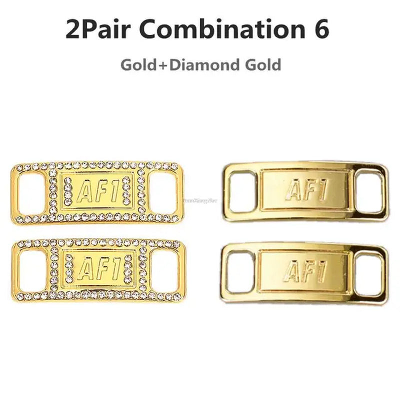 New Combination AF1 Diamond Shoe Charms Sneaker Laces Buckle Quality Metal Shoelaces Decorations Air Force 1 Shoes Accessories