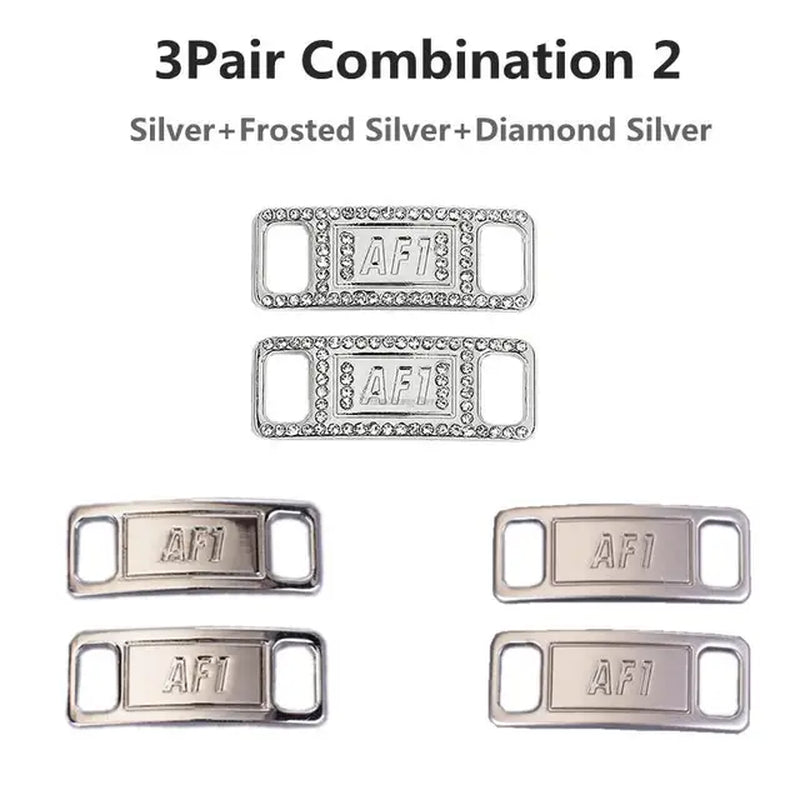 New Combination AF1 Diamond Shoe Charms Sneaker Laces Buckle Quality Metal Shoelaces Decorations Air Force 1 Shoes Accessories