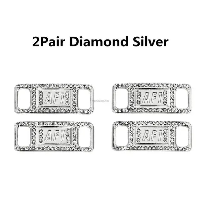 New Combination AF1 Diamond Shoe Charms Sneaker Laces Buckle Quality Metal Shoelaces Decorations Air Force 1 Shoes Accessories