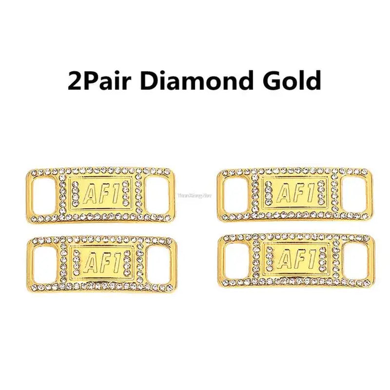 New Combination AF1 Diamond Shoe Charms Sneaker Laces Buckle Quality Metal Shoelaces Decorations Air Force 1 Shoes Accessories