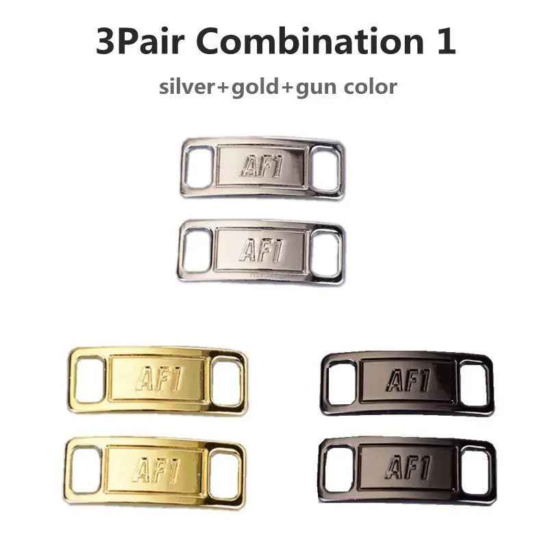 New Combination AF1 Diamond Shoe Charms Sneaker Laces Buckle Quality Metal Shoelaces Decorations Air Force 1 Shoes Accessories